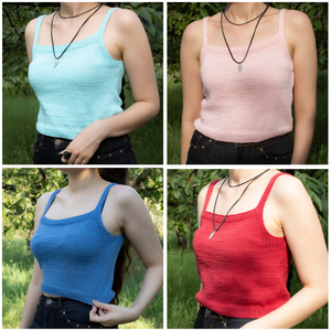 S - Crop top tricotat manual din fir de bumbac - îmbrăcăminte și modă - haine damă - tricou și top de damă - Artynos.ro