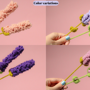 5 variante - Lavanda crosetata. Floare decorativa realizata manual. - accesorii locuință - accesorii pentru decorat casa - decorațiuni de masă și decorațiuni pentru rafturi  - florării și grădini de sticle - Artynos.ro