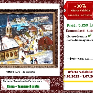 Iarna in Transilvania Pictura rara de sevalet. 30% Discount - arte vizuale și accesorii  - picturi - pictură în ulei - Artynos.ro