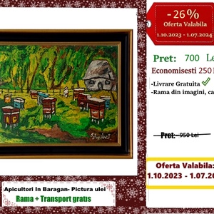 Apicultori in Baragan -Pictura cu discount 26 % - arte vizuale și accesorii  - picturi - pictură în ulei - Artynos.ro