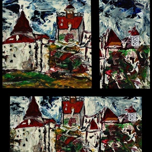 Castelul Bran - Pictură unicat de S. Andrei (Noktys) - arte vizuale și accesorii  - picturi - pictură în ulei - Artynos.ro