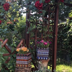 Ghiveci de flori mozaic, roșu - casă & stil de viață - accesorii pentru decorat casa - suport de flori - ghiveci și jardiniere - Artynos.ro