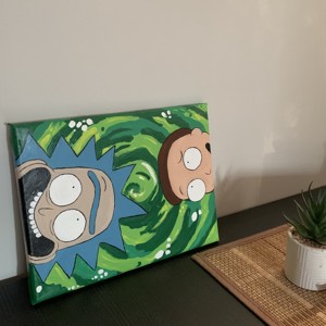 Pictura Rick și Morty, Arte vizuale și accesorii , Picturi, Pictură acrilică, Obiecte pictate, ARTYNOS