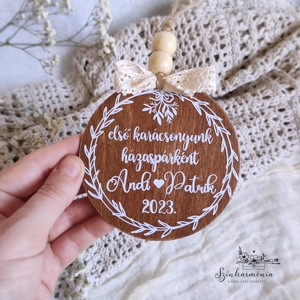 Decorațiuni pentru bradul de Crăciun - Primul nostru Crăciun împreună - accesorii de crăciun - decorațiuni de crăciun de casă - decorațiuni pentru pomul de crăciun - Artynos.ro