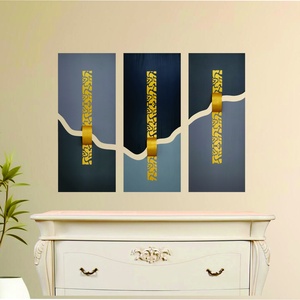 Decoratiune pentru perete din lemn compusa din 3 piese de 25x60 cm - casă & stil de viață - accesorii pentru decorat casa - decorațiuni de pereți, decorațiuni suspendate - decorațiuni perete, macramé - Artynos.ro