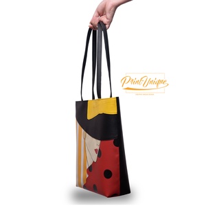 Geanta Chapeau Noire (fond cu dungi) - geantă și husă - geantă pentru cumpărături - geantă shopper, geantă tote, geantă textilă - Artynos.ro