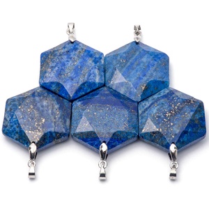 Pandantiv hexagonal din lapis lazuli natural - bijuterii - coliere - coliere cu pandantive - Artynos.ro