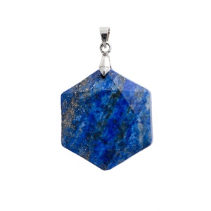 Pandantiv hexagonal din lapis lazuli natural - bijuterii - coliere - coliere cu pandantive - Artynos.ro