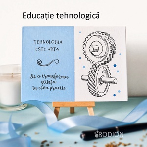 Placheta cadru didactic EDUCATIE TEHNOLOGICA personalizata cu mesaj lucrata manual - casă & stil de viață - accesorii pentru decorat casa - picturi murale - panouri și tablouri, panouri decorative - Artynos.ro