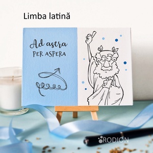 Placheta cadru didactic LIMBA LATINA personalizata cu mesaj lucrata manual, Accesorii locuință, Accesorii pentru decorat casa, Picturi murale, Panouri și tablouri, panouri decorative, Obiecte pictate, Pictură, ARTYNOS