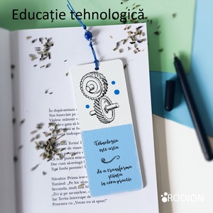 Semn de carte EDUCATIE TEHNOLOGICA cadru didactic personalizat cu mesaj lucrat manual, Cărți și creații cu tematică muzicală, cadouri, Semn de carte, Obiecte pictate, Pictură, ARTYNOS