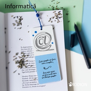 Semn de carte INFORMATICA cadru didactic personalizat cu mesaj lucrat manual, Cărți și creații cu tematică muzicală, cadouri, Semn de carte, Obiecte pictate, Pictură, ARTYNOS