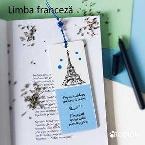 Semn de carte LIMBA FRANCEZA cadru didactic personalizat cu mesaj lucrat manual, Cărți și creații cu tematică muzicală, cadouri, Semn de carte, Obiecte pictate, Pictură, ARTYNOS