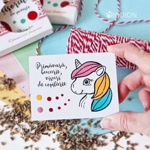 Mărțișoare cu magnet unicorn pictate manual cu mesaje haioase handmade - Artynos.ro