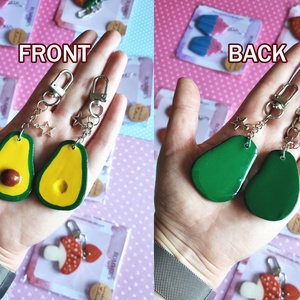 Set 2 Brelocuri Handmade Avocado - Cadoul Perfect pentru Prieteni sau Cupluri - Charm din Lut pentru Genti - geantă și husă - accesorii genți - breloc - Artynos.ro