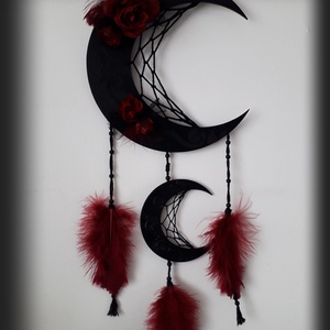 Prinzator de vise negru, Dreamcatcher negru, Decor gotic, Decor negru perete - casă & stil de viață - accesorii pentru decorat casa - decorațiuni de pereți, decorațiuni suspendate - capcană de vise - Artynos.ro