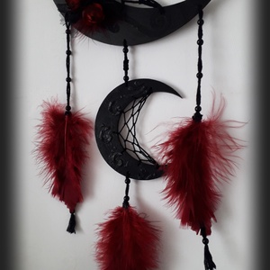 Prinzator de vise negru, Dreamcatcher negru, Decor gotic, Decor negru perete - casă & stil de viață - accesorii pentru decorat casa - decorațiuni de pereți, decorațiuni suspendate - capcană de vise - Artynos.ro