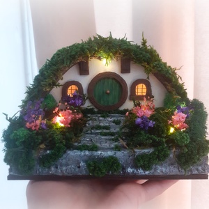 Căsuță hobbit miniaturală, Decor hobbit, Diorama casa hobbit, Accesorii locuință, Accesorii pentru decorat casa, Ornamente, , ARTYNOS