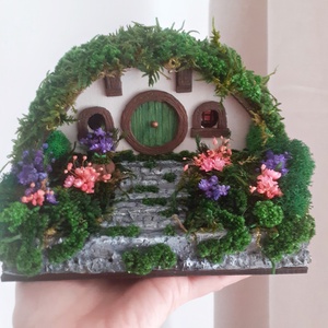 Căsuță hobbit miniaturală, Decor hobbit, Diorama casa hobbit - casă & stil de viață - accesorii pentru decorat casa - ornamente - Artynos.ro