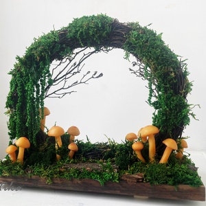 Moon Gate cu ciuperci luminoase,  coroniță cu ciuperci, Decor vegetal - casă & stil de viață - accesorii pentru decorat casa - suport de flori - coronițe decor - Artynos.ro