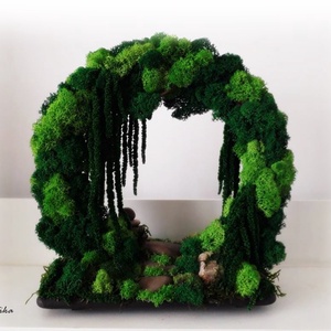 Moon Gate vegetal, Poarta lunii, Grădină zen, Decor muschi - casă & stil de viață - accesorii pentru decorat casa - decorațiuni de masă și decorațiuni pentru rafturi  - bonsai, bonsai boluri, bonsai copac - Artynos.ro