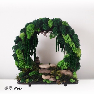 Moon Gate vegetal, Poarta lunii, Grădină zen, Decor muschi - casă & stil de viață - accesorii pentru decorat casa - decorațiuni de masă și decorațiuni pentru rafturi  - bonsai, bonsai boluri, bonsai copac - Artynos.ro