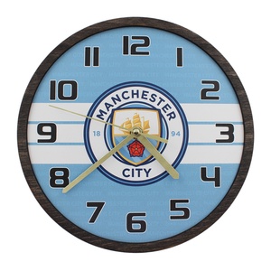 Ceas decorativ - Manchester City, Accesorii locuință, Accesorii pentru decorat casa, Decorațiuni de pereți, decorațiuni suspendate, Ceasuri de perete, Prelucrarea lemnului, ARTYNOS