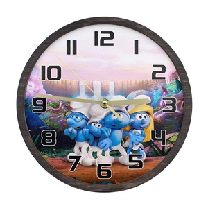 Ceas decorativ - Smurfs, Accesorii locuință, Accesorii pentru decorat casa, Decorațiuni de pereți, decorațiuni suspendate, Ceasuri de perete, Prelucrarea lemnului, ARTYNOS