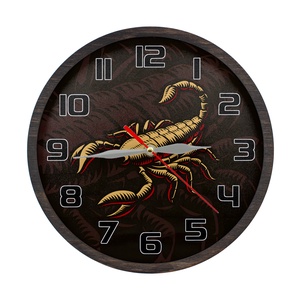 Ceas decorativ - Scorpion, Accesorii locuință, Accesorii pentru decorat casa, Decorațiuni de pereți, decorațiuni suspendate, Ceasuri de perete, Prelucrarea lemnului, ARTYNOS