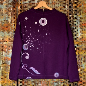 Bluza violet pictata, unicat - îmbrăcăminte și modă - haine damă - bluze damă - Artynos.ro