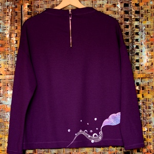 Bluza violet pictata, unicat - îmbrăcăminte și modă - haine damă - bluze damă - Artynos.ro