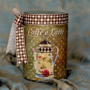 Borcan de depozitare Coffee e Latte, Accesorii locuință, Accesorii pentru echipamente de bucătărie, Instrumente de depozitare pentru bucătărie, Cutie ceai, cutie cafea, Decoupage, transfer și tehnici șervețel, ARTYNOS