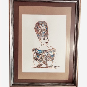 Tablou pictat manual-Nefertiti - casă & stil de viață - accesorii pentru decorat casa - picturi murale - tablouri/picturi pe pânză - Artynos.ro