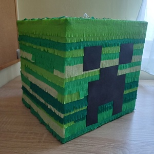 Piñata pinata piniata Minecraft Creeper , Jucării și echipamente pentru copii, Jocuri de mișcare, Arta de hârtie, Produse fabricate din materiale reciclate, ARTYNOS