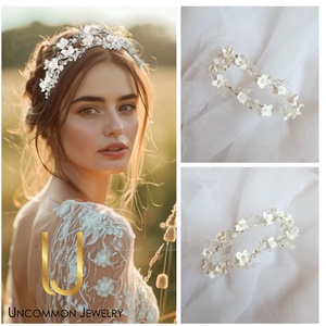 VALENTINA - Coronita florala mireasa, Accesorii nuntă, Ornamente de păr de nuntă, Accesorii păr nuntă, Împletitură, ARTYNOS