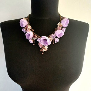 Colier floral Lavender - bijuterii - coliere - coliere statement - Artynos.ro