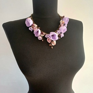 Colier floral Lavender - bijuterii - coliere - coliere statement - Artynos.ro