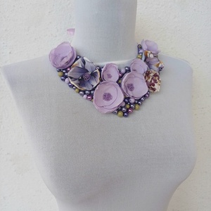 Colier floral Purple Sparkles - bijuterii - coliere - coliere statement - Artynos.ro