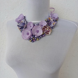 Colier floral Purple Sparkles - bijuterii - coliere - coliere statement - Artynos.ro