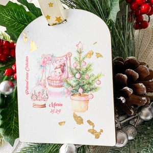 Glob personalizat Primul meu Crăciun , Accesorii de Crăciun, Decorațiuni de Crăciun de casă, Decorațiuni pentru pomul de Crăciun, Decoupage, transfer și tehnici șervețel, Fotografie, grafică, desen, ilustrație, ARTYNOS